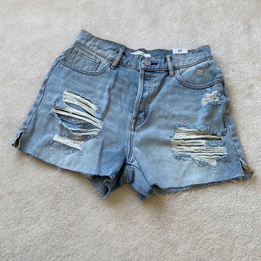 High Rise/High waisted Ripped Shorts